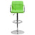 Contemporary Green Quilted Vinyl Adjustable Height Barstool With Arms And Chrome Base By Flash Furniture | Bar Stools | Modishstore - 4