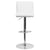 Contemporary White Vinyl Adjustable Height Barstool With Vertical Stitch Back/Seat And Chrome Base By Flash Furniture | Bar Stools | Modishstore - 4