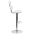 Contemporary White Vinyl Adjustable Height Barstool With Ellipse Back And Chrome Base By Flash Furniture | Bar Stools | Modishstore - 2