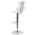 Contemporary White Vinyl Adjustable Height Barstool With Ellipse Back And Chrome Base By Flash Furniture | Bar Stools | Modishstore - 3