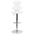 Contemporary White Vinyl Adjustable Height Barstool With Ellipse Back And Chrome Base By Flash Furniture | Bar Stools | Modishstore - 4