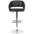 Contemporary Black Vinyl Adjustable Height Barstool With Rounded Mid-Back And Chrome Base By Flash Furniture | Bar Stools | Modishstore - 4