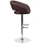 Contemporary Brown Vinyl Adjustable Height Barstool With Rounded Mid-Back And Chrome Base By Flash Furniture | Bar Stools | Modishstore - 2