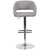 Contemporary Gray Fabric Adjustable Height Barstool With Rounded Mid-Back And Chrome Base By Flash Furniture | Bar Stools | Modishstore - 4