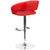 Contemporary Red Vinyl Adjustable Height Barstool With Rounded Mid-Back And Chrome Base By Flash Furniture | Bar Stools | Modishstore - 3