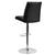 Contemporary Black Vinyl Adjustable Height Barstool With Vertical Stitch Panel Back And Chrome Base By Flash Furniture | Bar Stools | Modishstore - 3