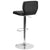 Contemporary Black Vinyl Adjustable Height Barstool With Vertical Stitch Back And Chrome Base By Flash Furniture | Bar Stools | Modishstore - 3