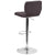 Contemporary Charcoal Fabric Adjustable Height Barstool With Vertical Stitch Back And Chrome Base By Flash Furniture | Bar Stools | Modishstore - 3