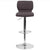 Contemporary Charcoal Fabric Adjustable Height Barstool With Vertical Stitch Back And Chrome Base By Flash Furniture | Bar Stools | Modishstore - 4