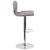 Contemporary Gray Fabric Adjustable Height Barstool With Vertical Stitch Back And Chrome Base By Flash Furniture | Bar Stools | Modishstore - 2