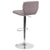 Contemporary Gray Fabric Adjustable Height Barstool With Vertical Stitch Back And Chrome Base By Flash Furniture | Bar Stools | Modishstore - 3