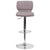 Contemporary Gray Fabric Adjustable Height Barstool With Vertical Stitch Back And Chrome Base By Flash Furniture | Bar Stools | Modishstore - 4