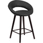 Kelsey Series 24'' High Contemporary Cappuccino Wood Counter Height Stool In Black Vinyl By Flash Furniture | Bar Stools | Modishstore