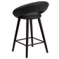 Kelsey Series 24'' High Contemporary Cappuccino Wood Counter Height Stool In Black Vinyl By Flash Furniture | Bar Stools | Modishstore - 3