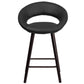 Kelsey Series 24'' High Contemporary Cappuccino Wood Counter Height Stool In Black Vinyl By Flash Furniture | Bar Stools | Modishstore - 4