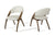 Vig Furniture Modrest Lucas Modern Cream & Walnut Dining Chair | Modishstore | Dining Chairs
