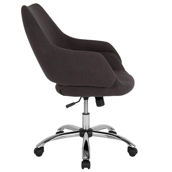 Madrid Home And Office Upholstered Mid-Back Chair In Black Fabric By Flash Furniture | Office Chairs | Modishstore - 2