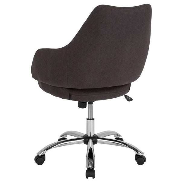 Madrid Home And Office Upholstered Mid-Back Chair In Black Fabric By Flash Furniture | Office Chairs | Modishstore - 3
