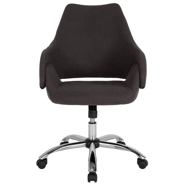Madrid Home And Office Upholstered Mid-Back Chair In Black Fabric By Flash Furniture | Office Chairs | Modishstore - 4