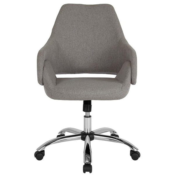 Madrid Home And Office Upholstered Mid-Back Chair In Light Gray Fabric By Flash Furniture | Office Chairs | Modishstore - 4