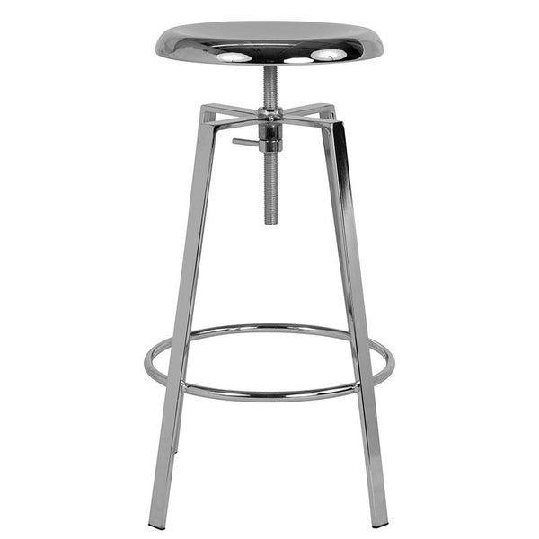 Toledo Industrial Style Barstool With Swivel Lift Adjustable Height Seat In Chrome Finish By Flash Furniture | Bar Stools | Modishstore - 2