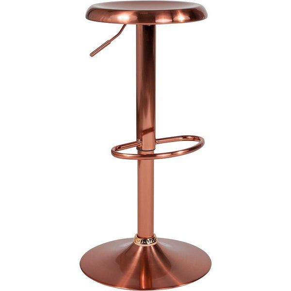 Madrid Series Adjustable Height Retro Barstool In Rose Gold Finish By Flash Furniture | Bar Stools | Modishstore