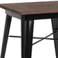 23.5" Square Black Metal Indoor Table With Walnut Rustic Wood Top By Flash Furniture | Dining Tables | Modishstore - 3