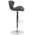 Contemporary Charcoal Fabric Adjustable Height Barstool With Curved Back And Chrome Base By Flash Furniture | Bar Stools | Modishstore - 2
