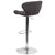 Contemporary Charcoal Fabric Adjustable Height Barstool With Curved Back And Chrome Base By Flash Furniture | Bar Stools | Modishstore - 3