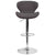 Contemporary Charcoal Fabric Adjustable Height Barstool With Curved Back And Chrome Base By Flash Furniture | Bar Stools | Modishstore - 4