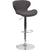 Contemporary Charcoal Fabric Adjustable Height Barstool With Curved Back And Chrome Base By Flash Furniture | Bar Stools | Modishstore