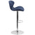 Contemporary Blue Fabric Adjustable Height Barstool With Curved Back And Chrome Base By Flash Furniture | Bar Stools | Modishstore - 2