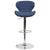 Contemporary Blue Fabric Adjustable Height Barstool With Curved Back And Chrome Base By Flash Furniture | Bar Stools | Modishstore - 4