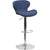 Contemporary Blue Fabric Adjustable Height Barstool With Curved Back And Chrome Base By Flash Furniture | Bar Stools | Modishstore
