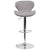 Contemporary Gray Fabric Adjustable Height Barstool With Curved Back And Chrome Base By Flash Furniture | Bar Stools | Modishstore - 4
