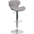 Contemporary Gray Fabric Adjustable Height Barstool With Curved Back And Chrome Base By Flash Furniture | Bar Stools | Modishstore