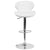 Contemporary White Vinyl Adjustable Height Barstool With Curved Back And Chrome Base By Flash Furniture | Bar Stools | Modishstore - 4