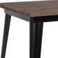 36" Square Black Metal Indoor Table With Walnut Rustic Wood Top By Flash Furniture | Dining Tables | Modishstore - 3