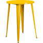 30'' Round Yellow Metal Indoor-Outdoor Bar Height Table By Flash Furniture | Outdoor Tables | Modishstore