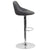 Contemporary Gray Vinyl Bucket Seat Adjustable Height Barstool With Chrome Base By Flash Furniture | Bar Stools | Modishstore - 2