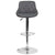 Contemporary Gray Vinyl Bucket Seat Adjustable Height Barstool With Chrome Base By Flash Furniture | Bar Stools | Modishstore - 4