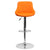 Contemporary Orange Vinyl Bucket Seat Adjustable Height Barstool With Diamond Pattern Back And Chrome Base By Flash Furniture | Bar Stools | Modishstore - 4