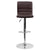 Modern Brown Vinyl Adjustable Bar Stool With Back, Counter Height Swivel Stool With Chrome Pedestal Base By Flash Furniture | Bar Stools | Modishstore - 4
