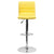 Modern Yellow Vinyl Adjustable Bar Stool With Back, Counter Height Swivel Stool With Chrome Pedestal Base By Flash Furniture | Bar Stools | Modishstore - 4