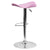 Contemporary Pink Vinyl Adjustable Height Barstool With Wavy Seat And Chrome Base By Flash Furniture | Bar Stools | Modishstore - 3