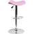 Contemporary Pink Vinyl Adjustable Height Barstool With Wavy Seat And Chrome Base By Flash Furniture | Bar Stools | Modishstore