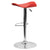 Contemporary Red Vinyl Adjustable Height Barstool With Wavy Seat And Chrome Base By Flash Furniture | Bar Stools | Modishstore - 3