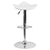 Contemporary White Vinyl Adjustable Height Barstool With Wavy Seat And Chrome Base By Flash Furniture | Bar Stools | Modishstore - 4