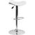 Contemporary White Vinyl Adjustable Height Barstool With Wavy Seat And Chrome Base By Flash Furniture | Bar Stools | Modishstore