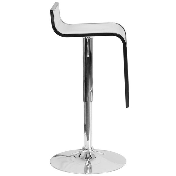 Contemporary White Plastic Adjustable Height Barstool With Chrome Drop Frame By Flash Furniture | Bar Stools | Modishstore - 2